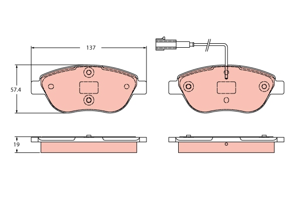 Set placute frana,frana disc GDB2421 TRW