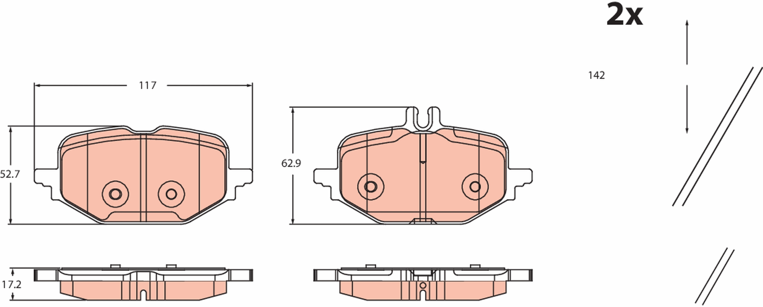 Set placute frana,frana disc GDB2471 TRW