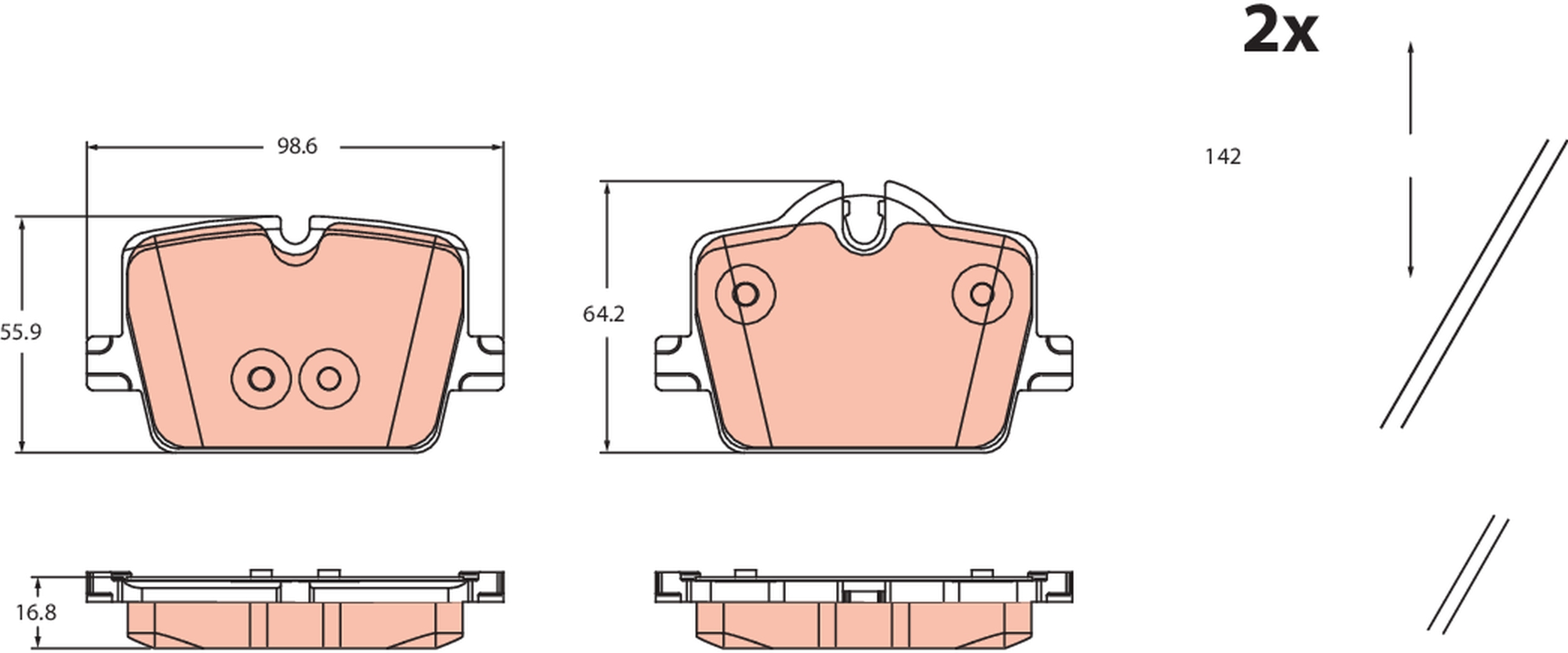 Set placute frana,frana disc GDB2487 TRW