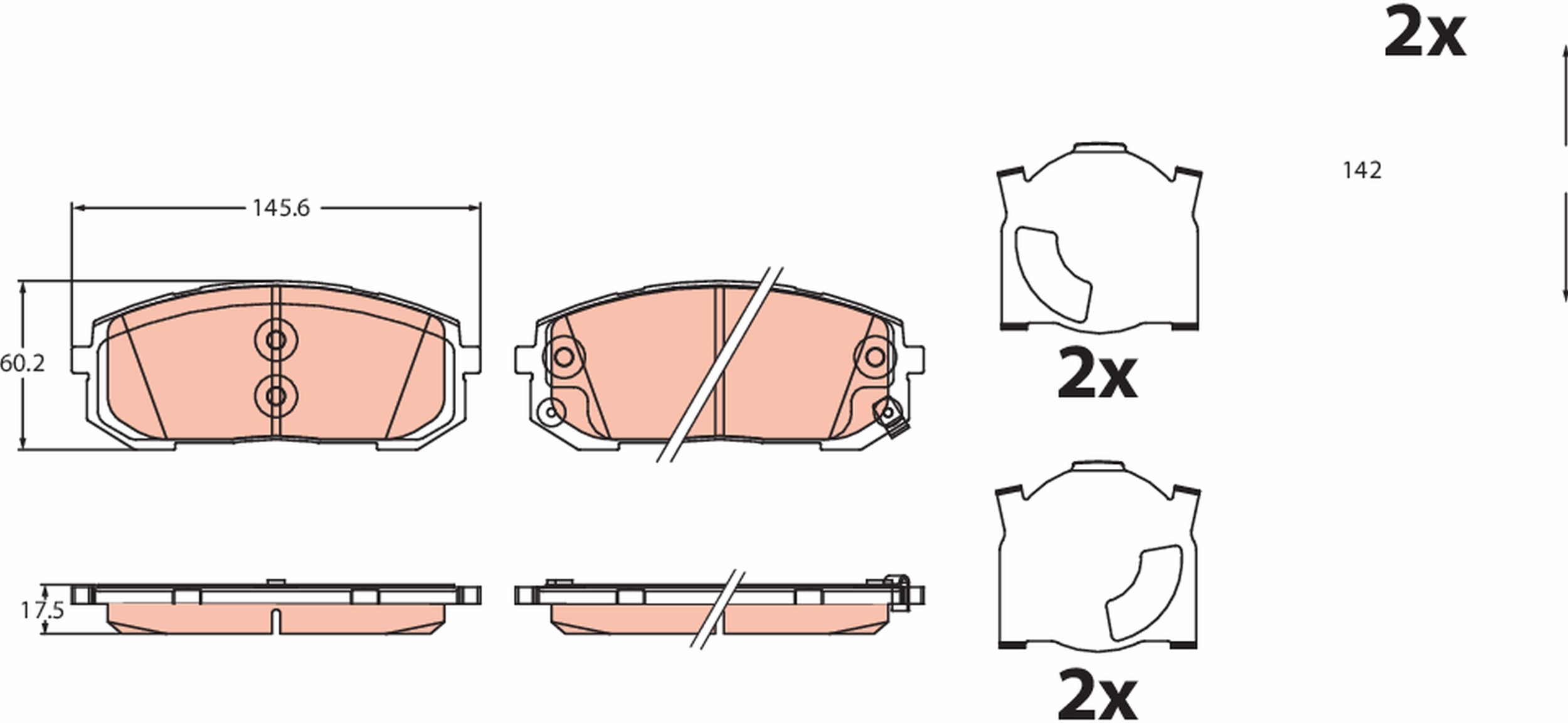 Set placute frana,frana disc GDB2492 TRW