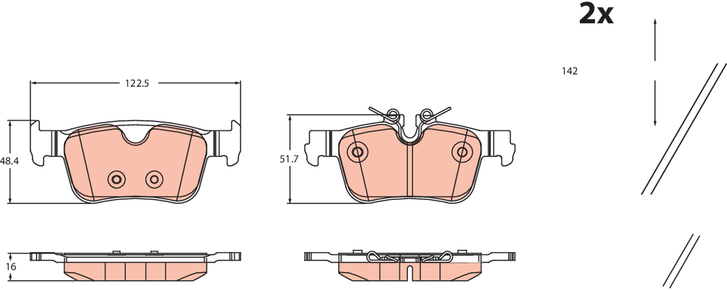 Set placute frana,frana disc GDB2499 TRW