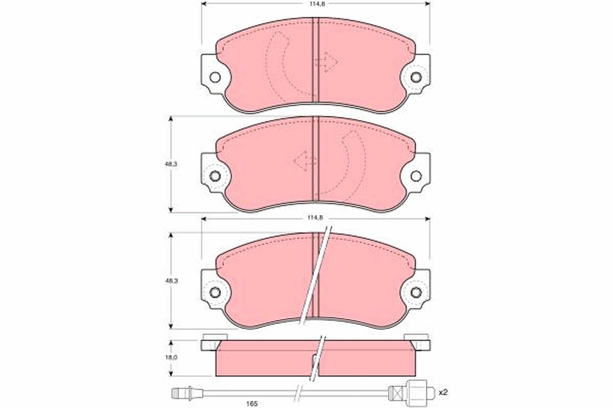 set placute frana,frana disc GDB282 TRW