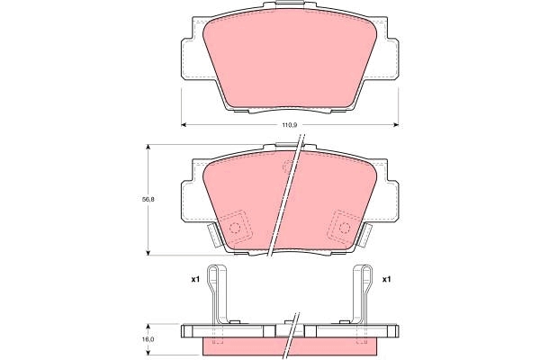 Set placute frana,frana disc GDB3039 TRW