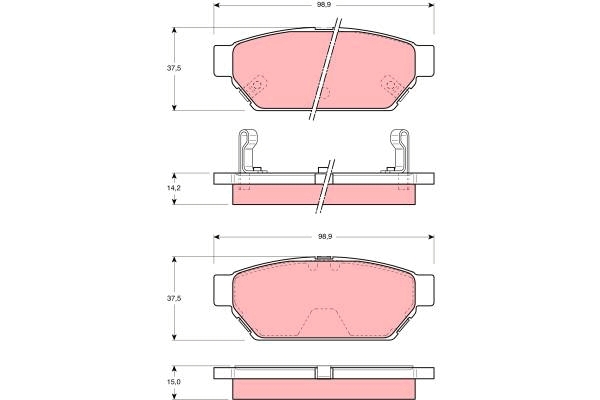 Set placute frana,frana disc GDB3045 TRW