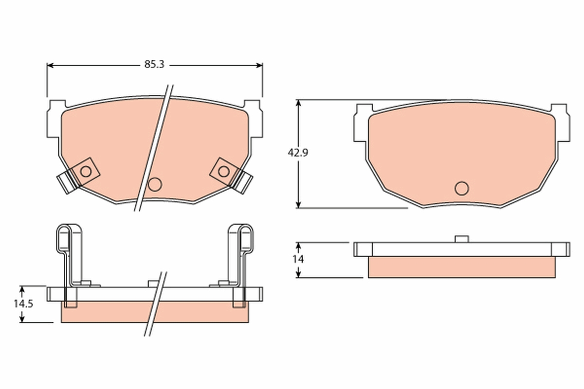 set placute frana,frana disc GDB3052 TRW