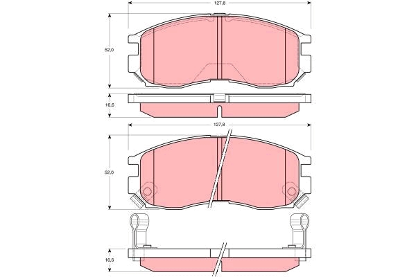 Set placute frana,frana disc GDB3133 TRW