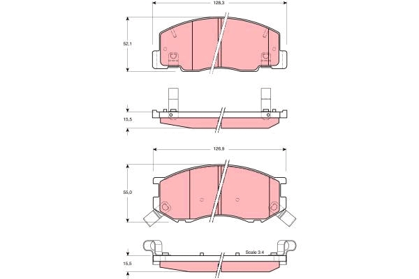 Set placute frana,frana disc GDB3157 TRW