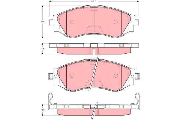 Set placute frana,frana disc GDB3216 TRW