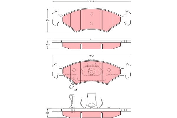 Set placute frana,frana disc GDB3224 TRW