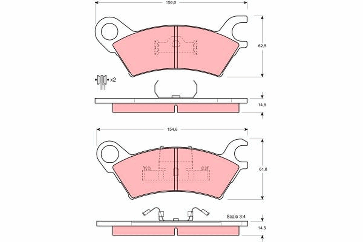 set placute frana,frana disc GDB324 TRW