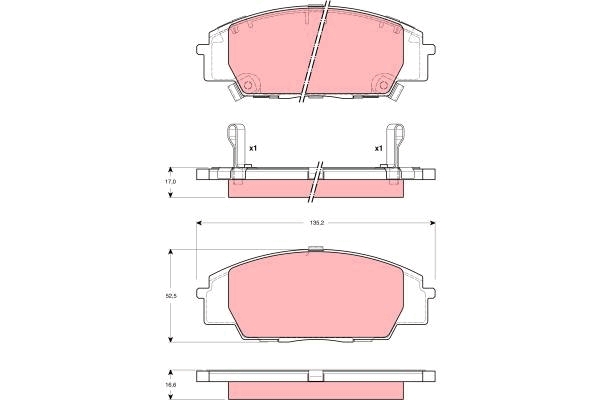 Set placute frana,frana disc GDB3250 TRW