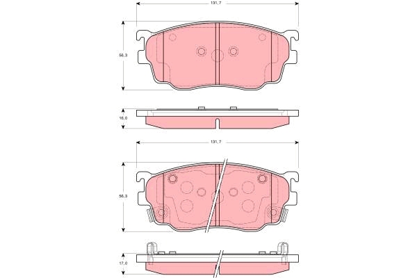 Set placute frana,frana disc GDB3253 TRW