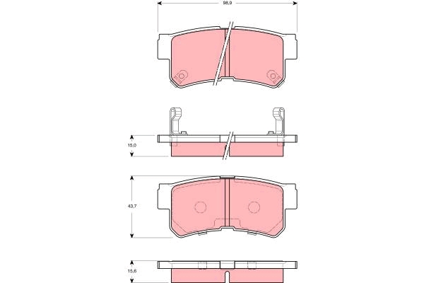 Set placute frana,frana disc GDB3258 TRW