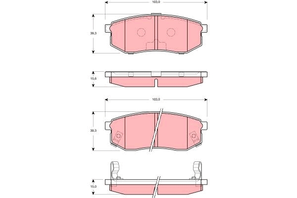 Set placute frana,frana disc GDB3260 TRW