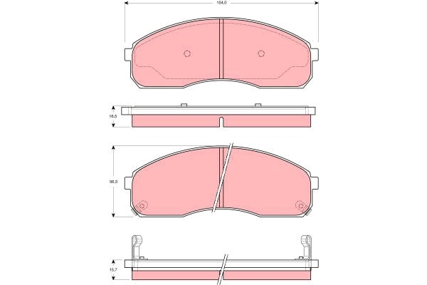 Set placute frana,frana disc GDB3261 TRW