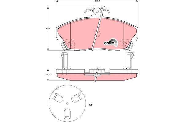 Set placute frana,frana disc GDB3267 TRW