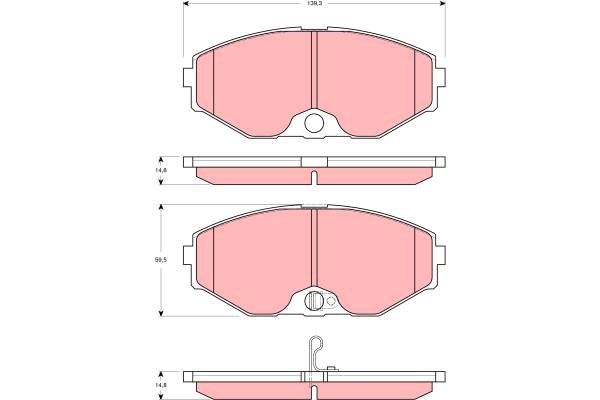 Set placute frana,frana disc GDB3273 TRW