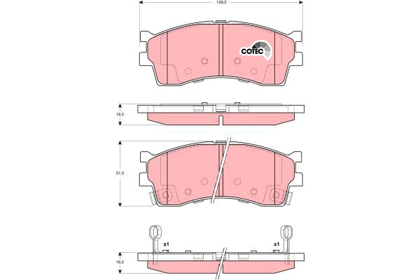 Set placute frana,frana disc GDB3285 TRW