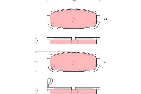 Set placute frana,frana disc GDB3303 TRW