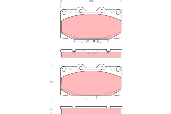 Set placute frana,frana disc GDB3307 TRW