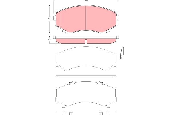 Set placute frana,frana disc GDB3326 TRW