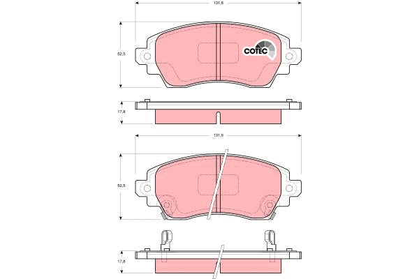 Set placute frana,frana disc GDB3333 TRW