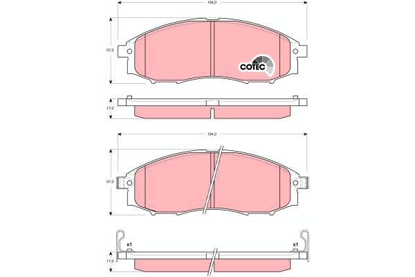 Set placute frana,frana disc GDB3340 TRW