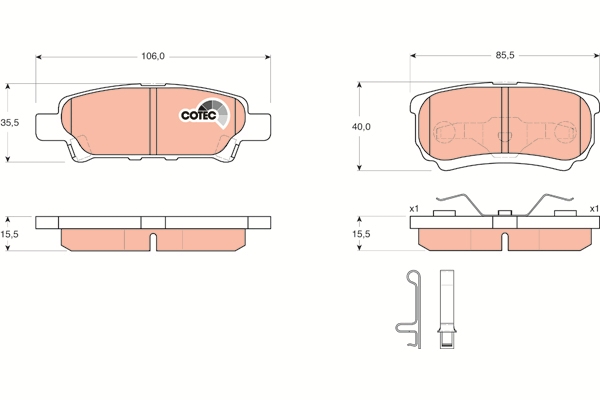 Set placute frana,frana disc GDB3341 TRW