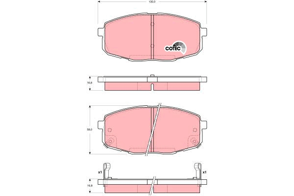 Set placute frana,frana disc GDB3342 TRW