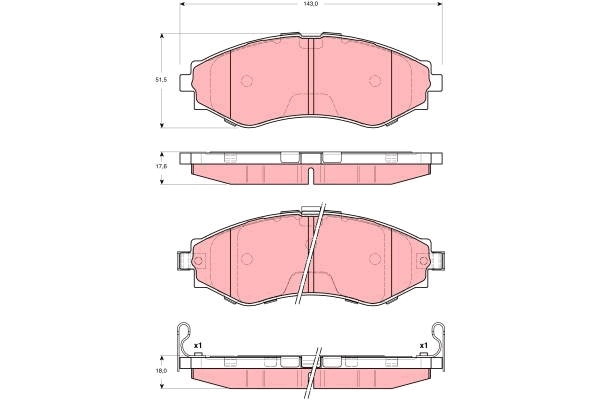 Set placute frana,frana disc GDB3345 TRW