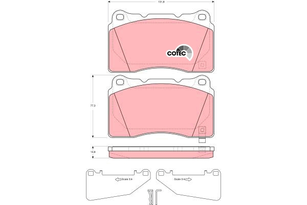 Set placute frana,frana disc GDB3349 TRW