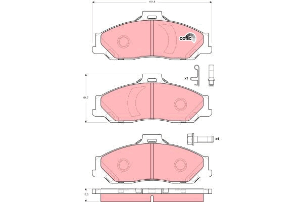 Set placute frana,frana disc GDB3353 TRW