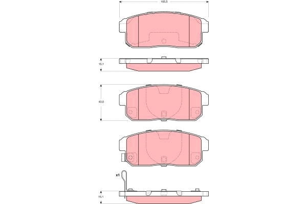 Set placute frana,frana disc GDB3357 TRW