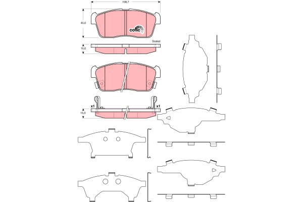 Set placute frana,frana disc GDB3359 TRW