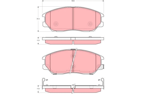 Set placute frana,frana disc GDB3360 TRW