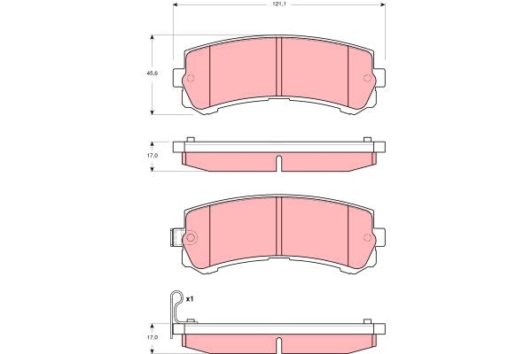 Set placute frana,frana disc GDB3362 TRW