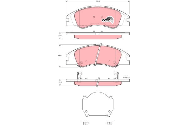 Set placute frana,frana disc GDB3367 TRW