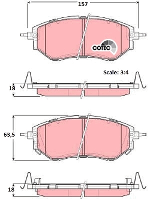 Set placute frana,frana disc GDB3372 TRW