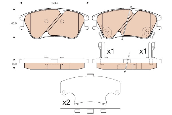 Set placute frana,frana disc GDB3377 TRW