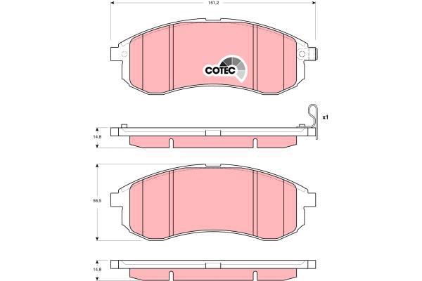 Set placute frana,frana disc GDB3380 TRW