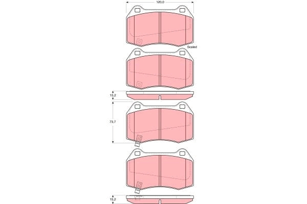 Set placute frana,frana disc GDB3381 TRW