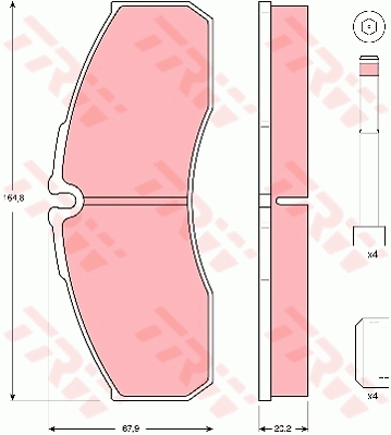 Set placute frana,frana disc GDB3385 TRW