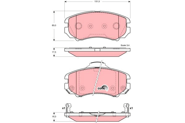 Set placute frana,frana disc GDB3386 TRW