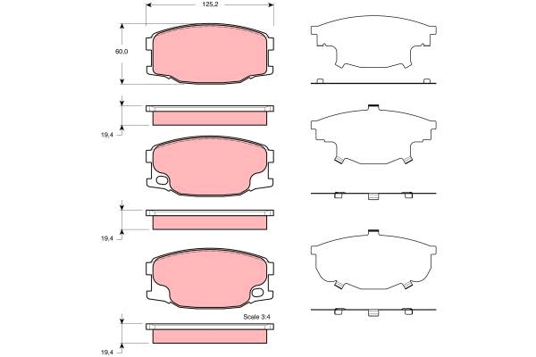 Set placute frana,frana disc GDB3388 TRW