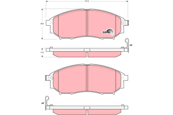 Set placute frana,frana disc GDB3392 TRW