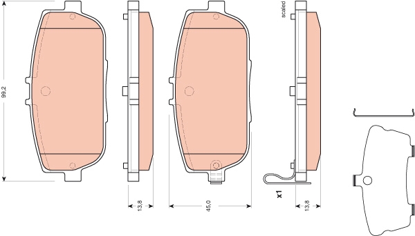 Set placute frana,frana disc GDB3402 TRW