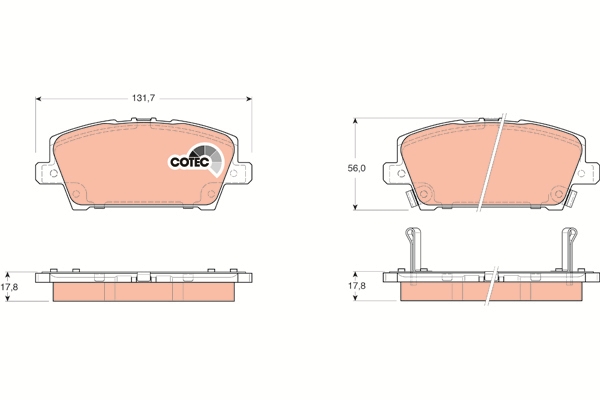 Set placute frana,frana disc GDB3407 TRW