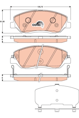 Set placute frana,frana disc GDB3418 TRW