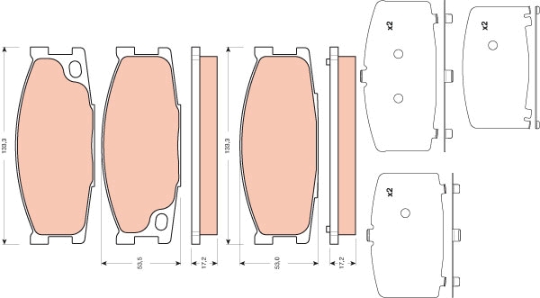 Set placute frana,frana disc GDB3423 TRW