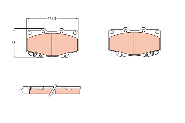 Set placute frana,frana disc GDB3428 TRW